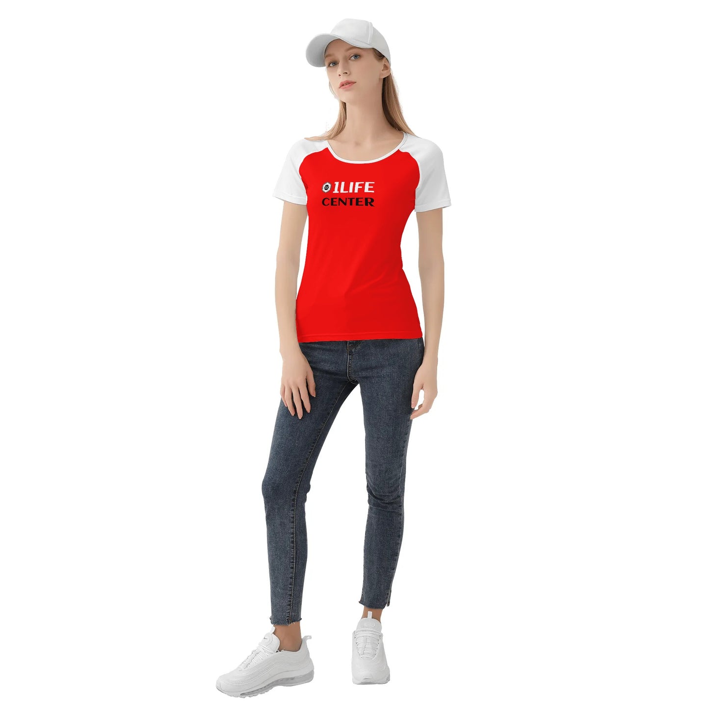 Women Snug T-shirt (Red and White)