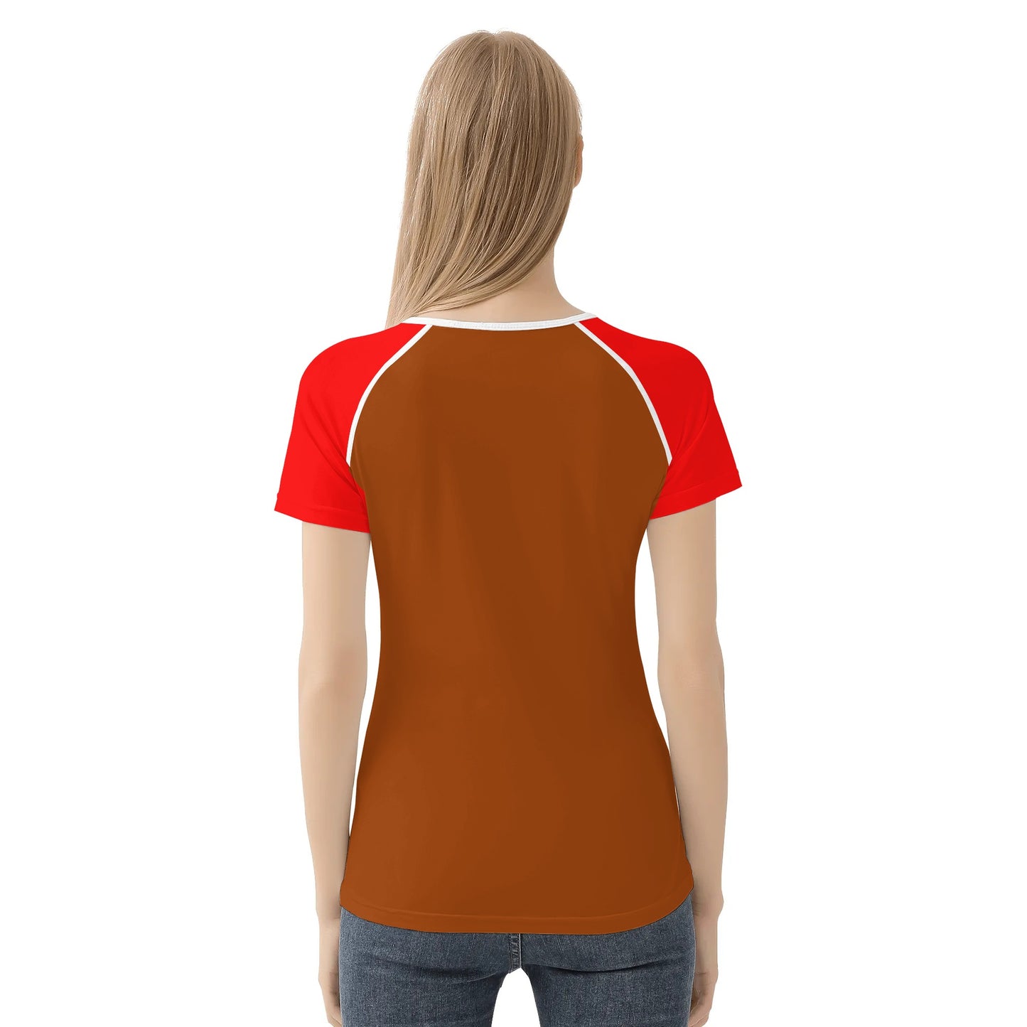 Women Snug T-shirt (Brown and Red)