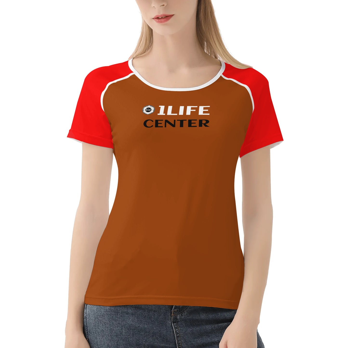 Women Snug T-shirt (Brown and Red)