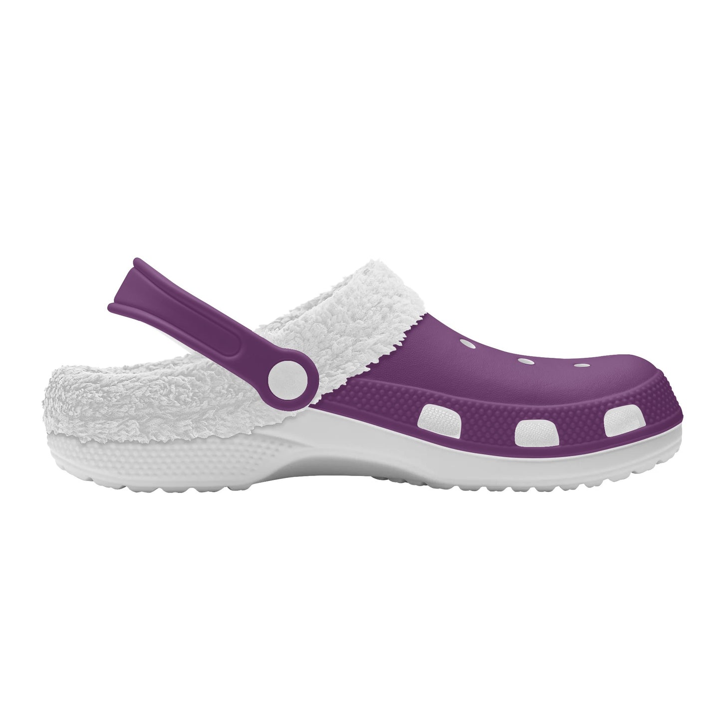 Adults White Fur Interior Clogs (Purple)