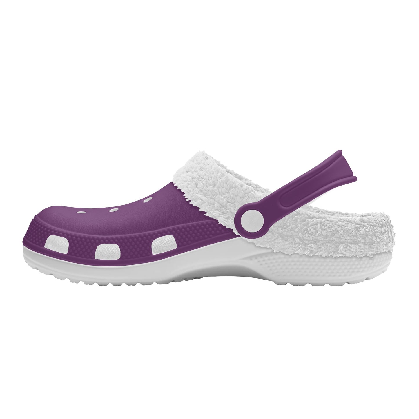 Adults White Fur Interior Clogs (Purple)
