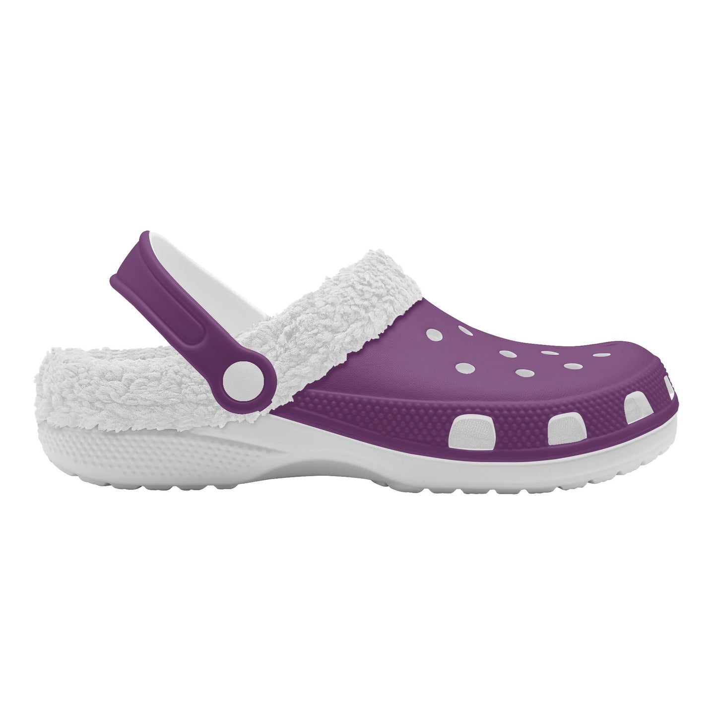 Adults White Fur Interior Clogs (Purple)