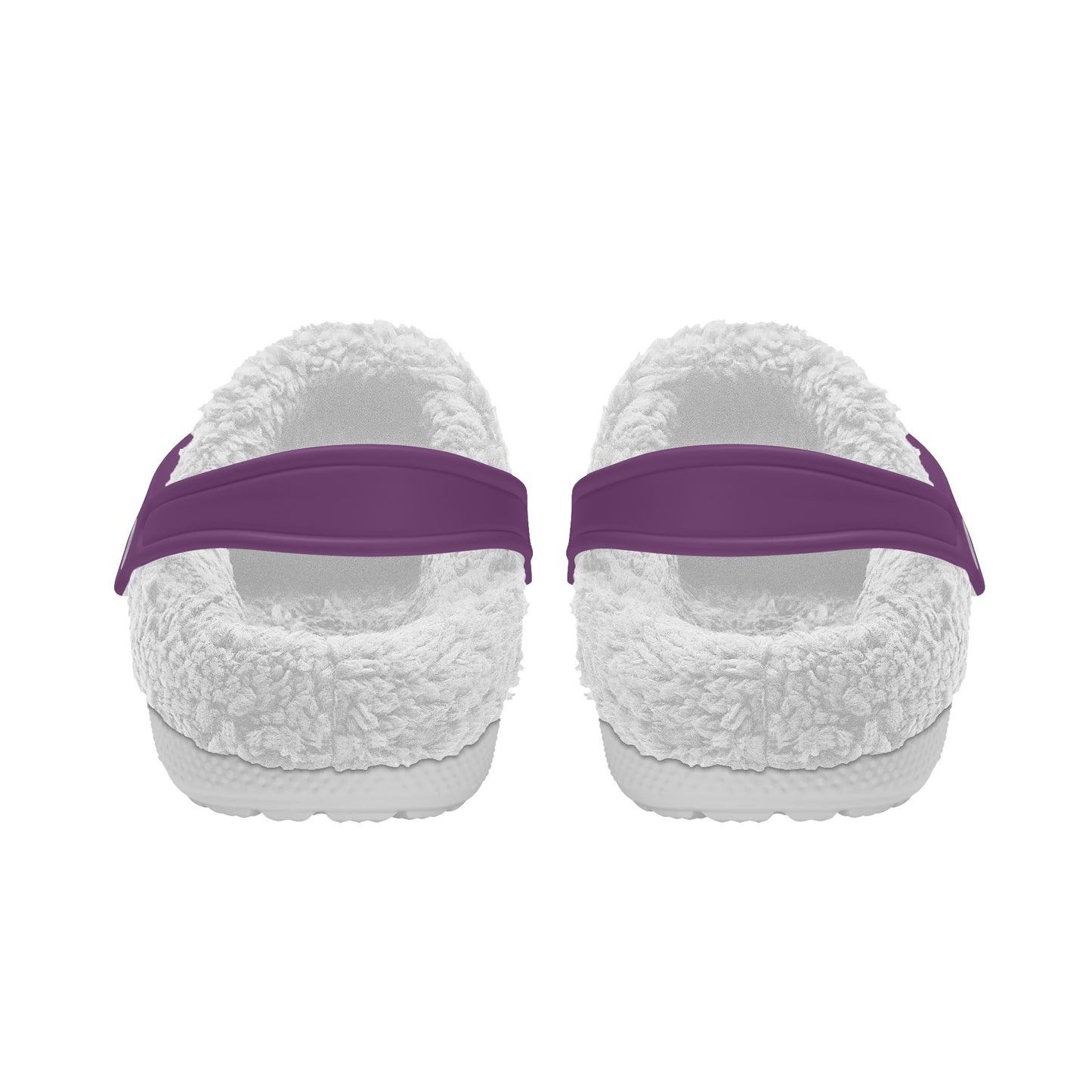 Adults White Fur Interior Clogs (Purple)