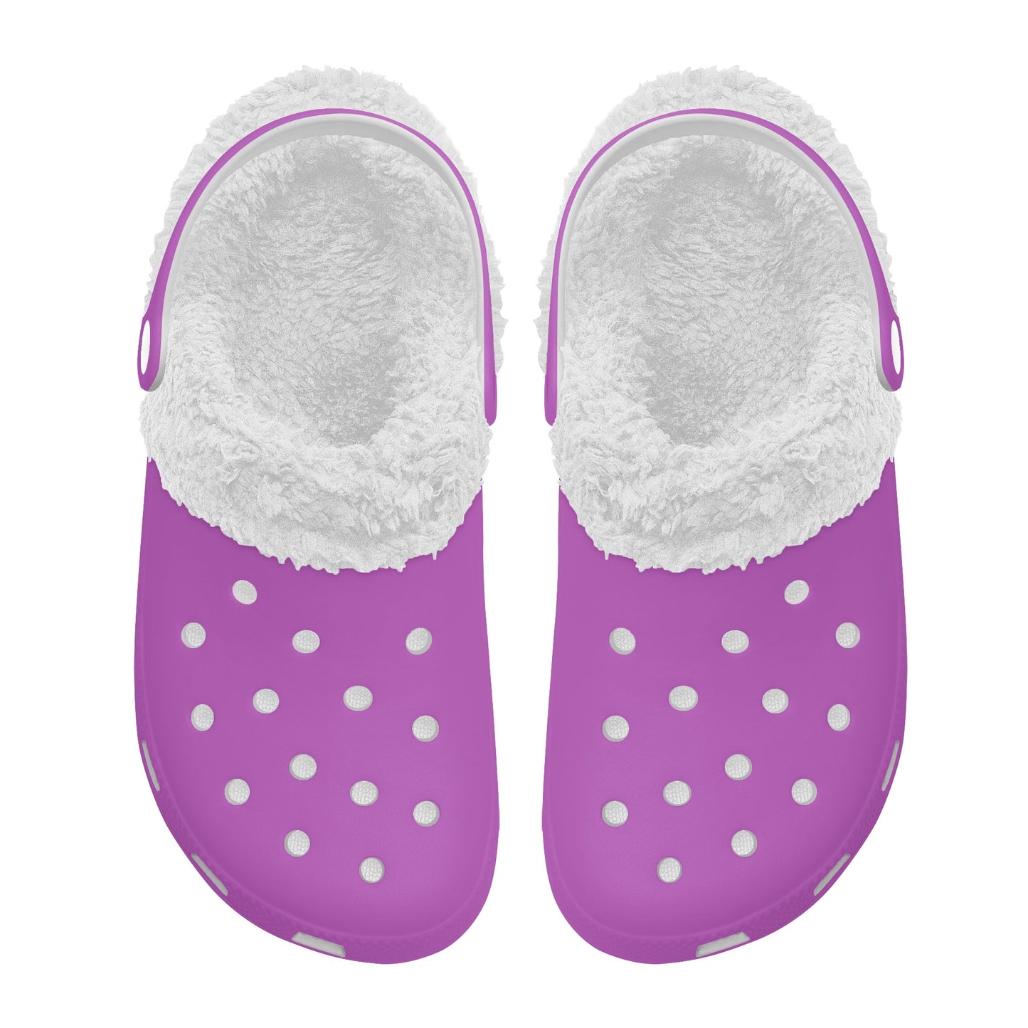 Adults White Fur Interior Clogs (Pink)