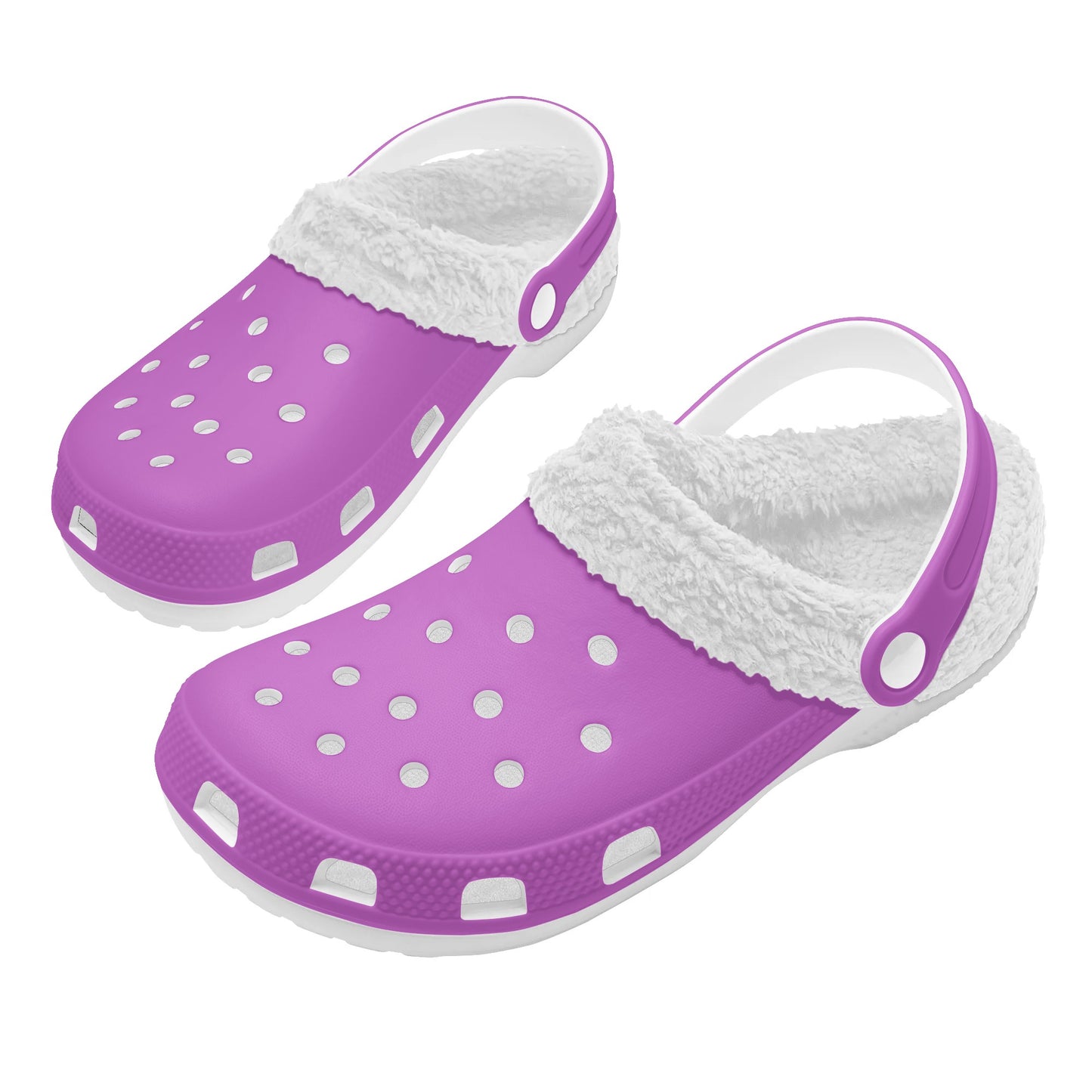 Adults White Fur Interior Clogs (Pink)