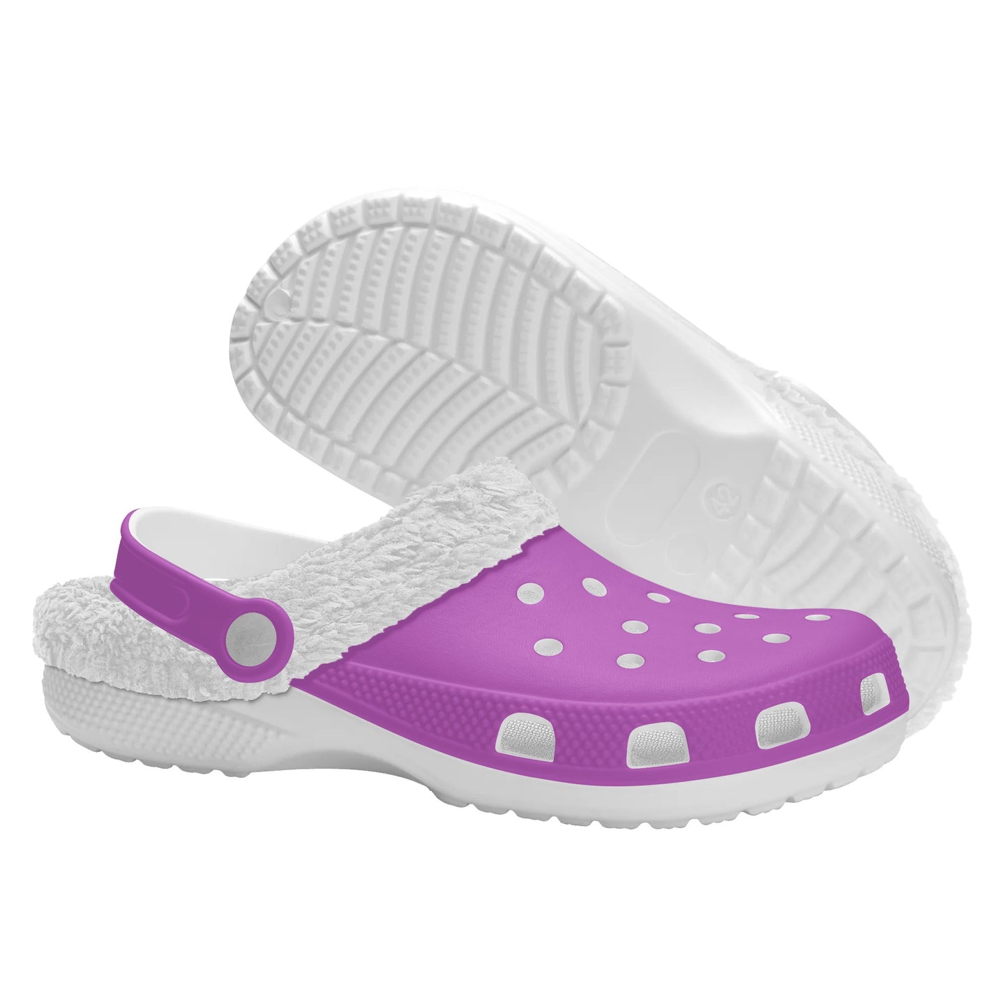 Adults White Fur Interior Clogs (Pink)