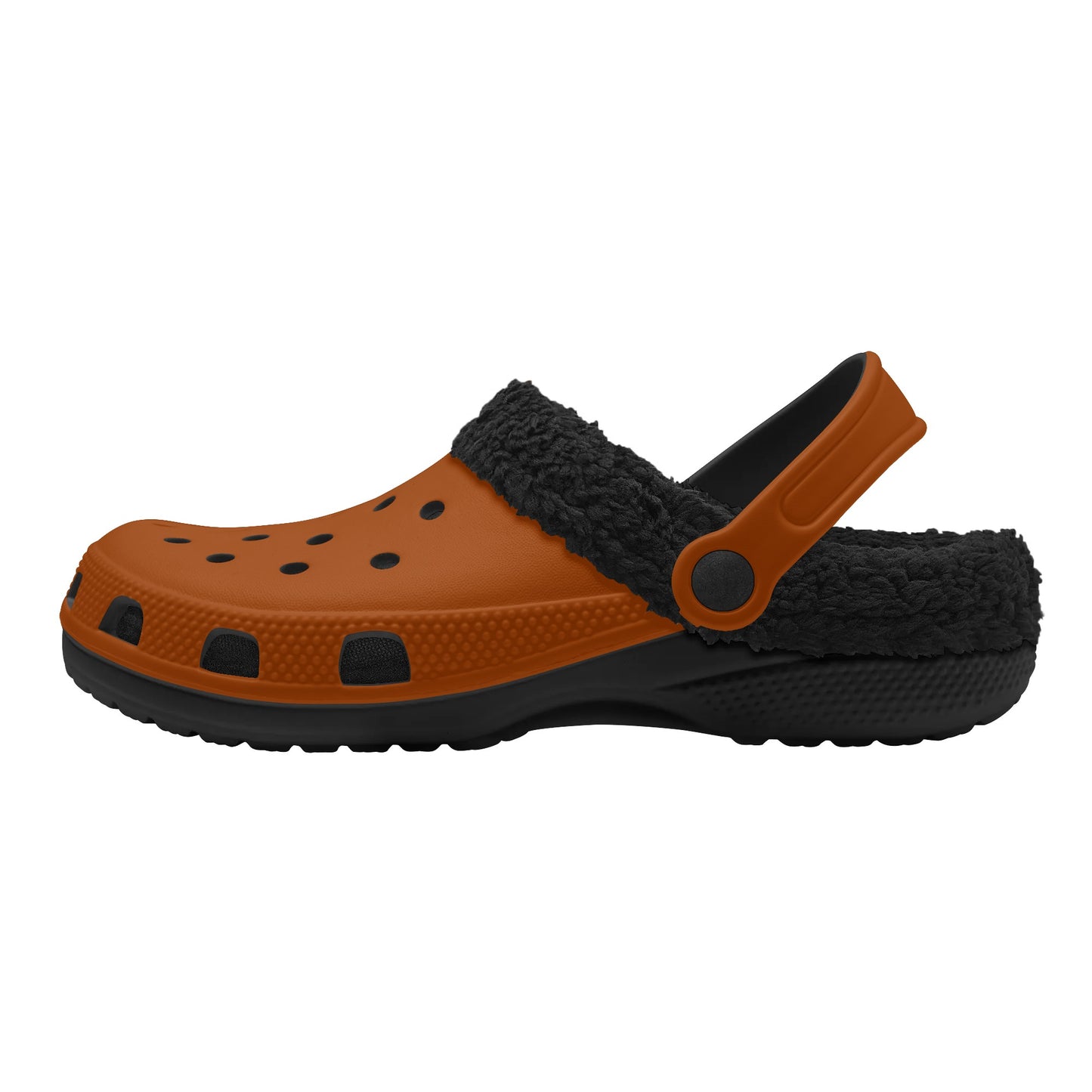 Adults Black Fur Interior Clogs (Brown)