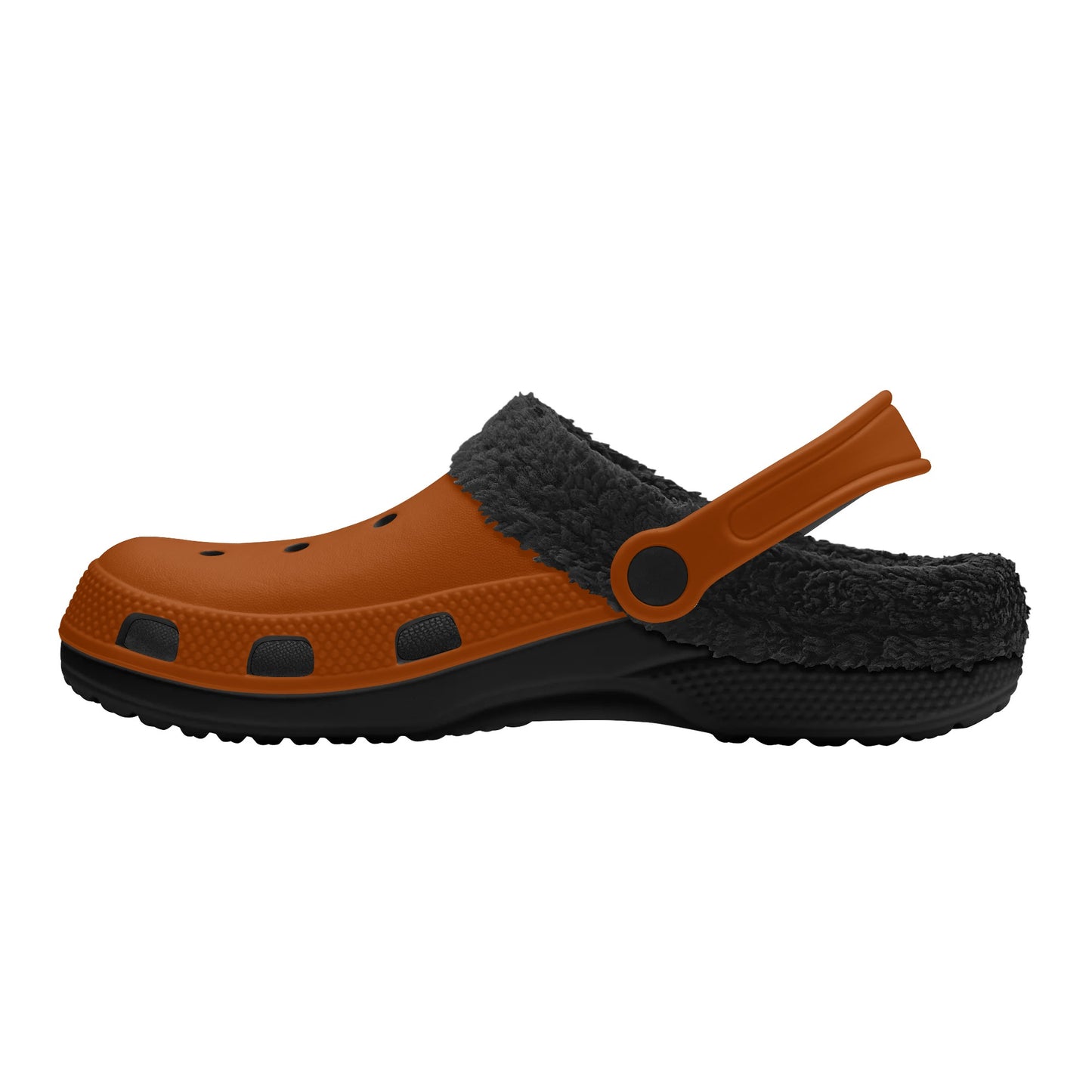 Adults Black Fur Interior Clogs (Brown)