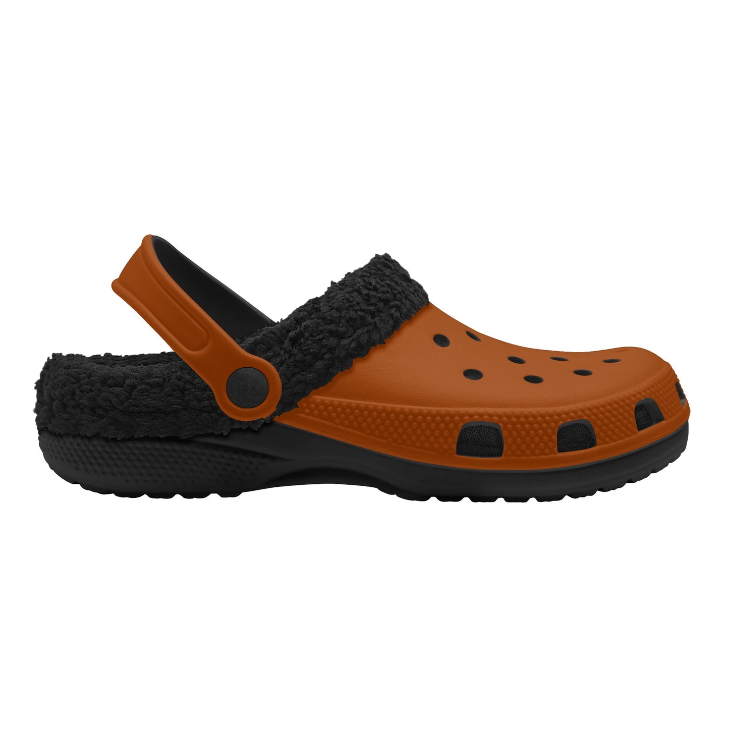 Adults Black Fur Interior Clogs (Brown)