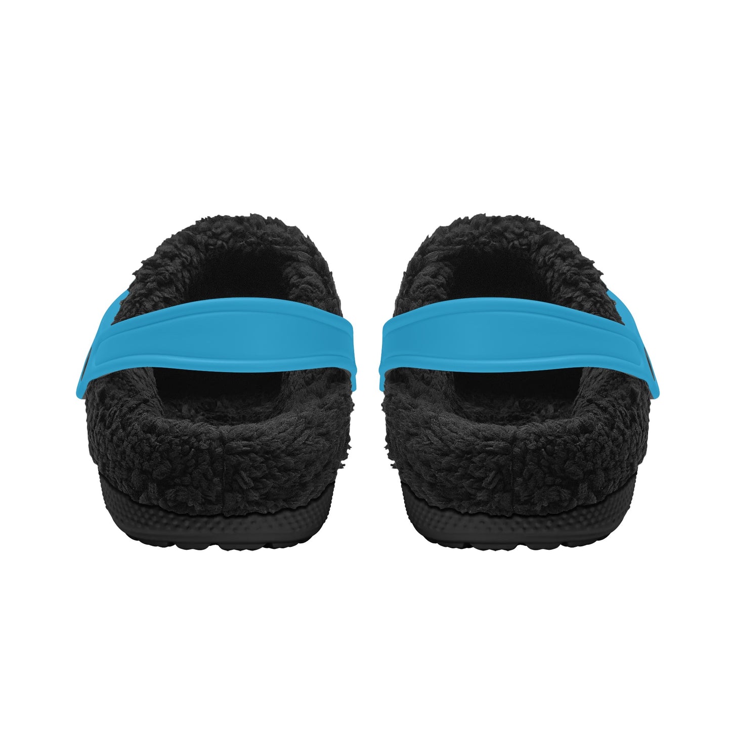 Adults Black Fur Interior Clogs (Aqua)
