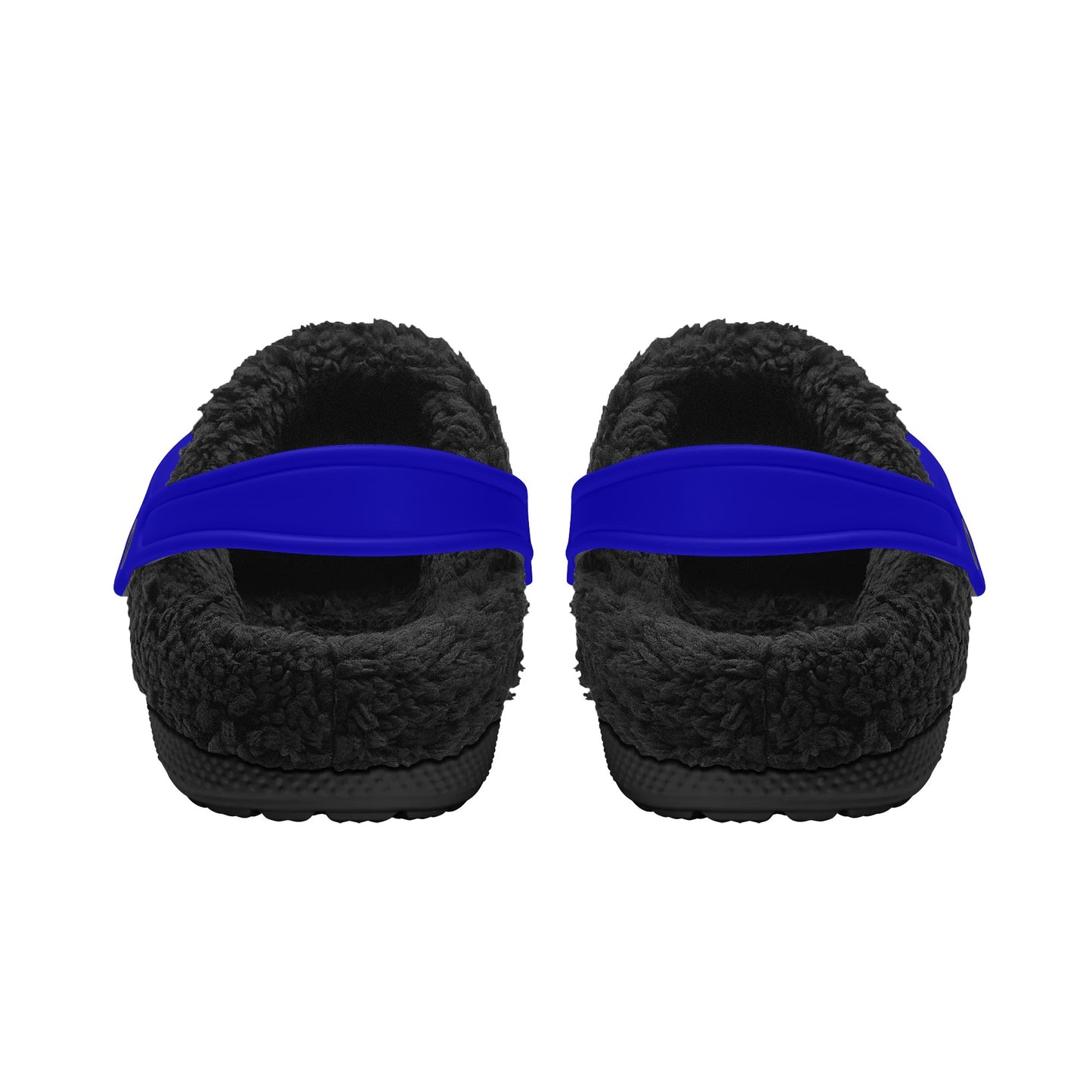 Adults Black Fur Interior Clogs (Blue)
