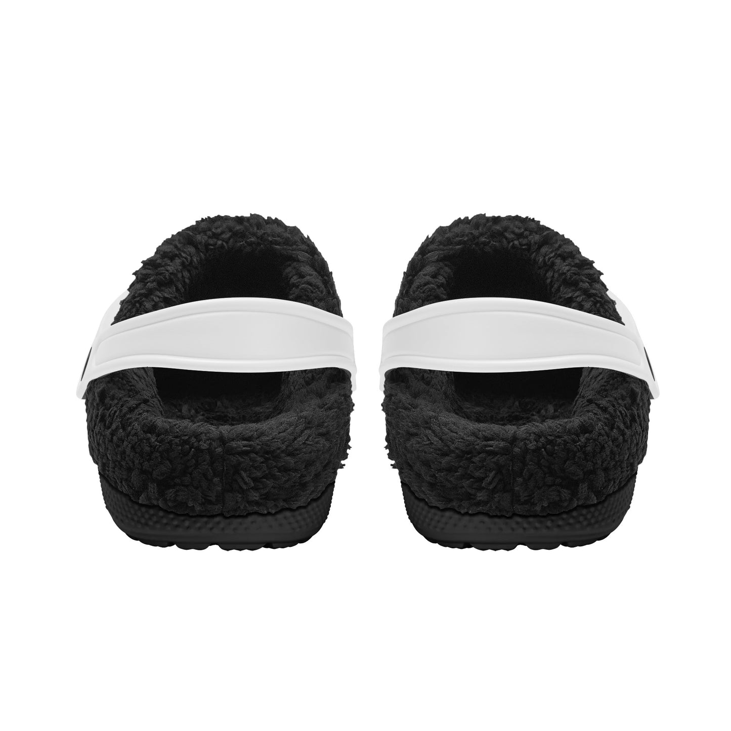 Adults Black Fur Interior Clogs (White)
