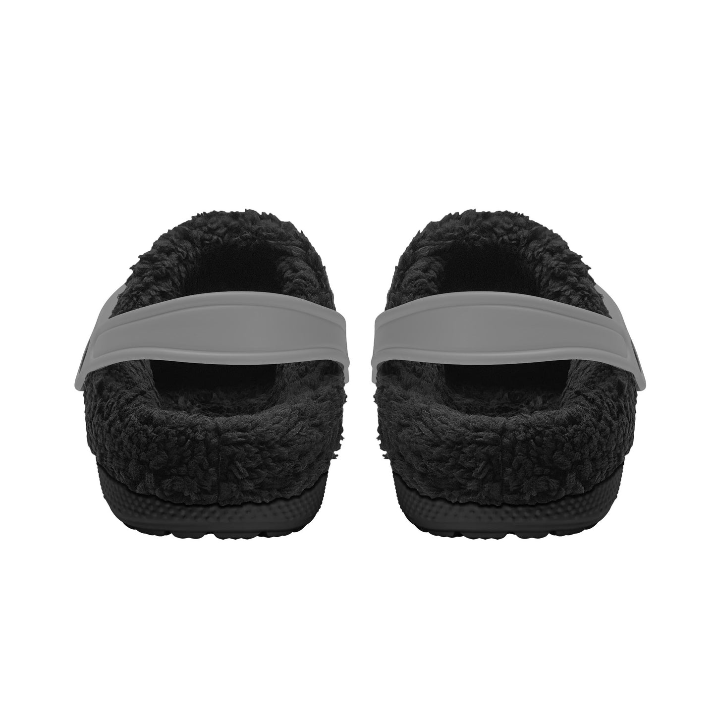 Adults Black Fur Interior Clogs (Grey)