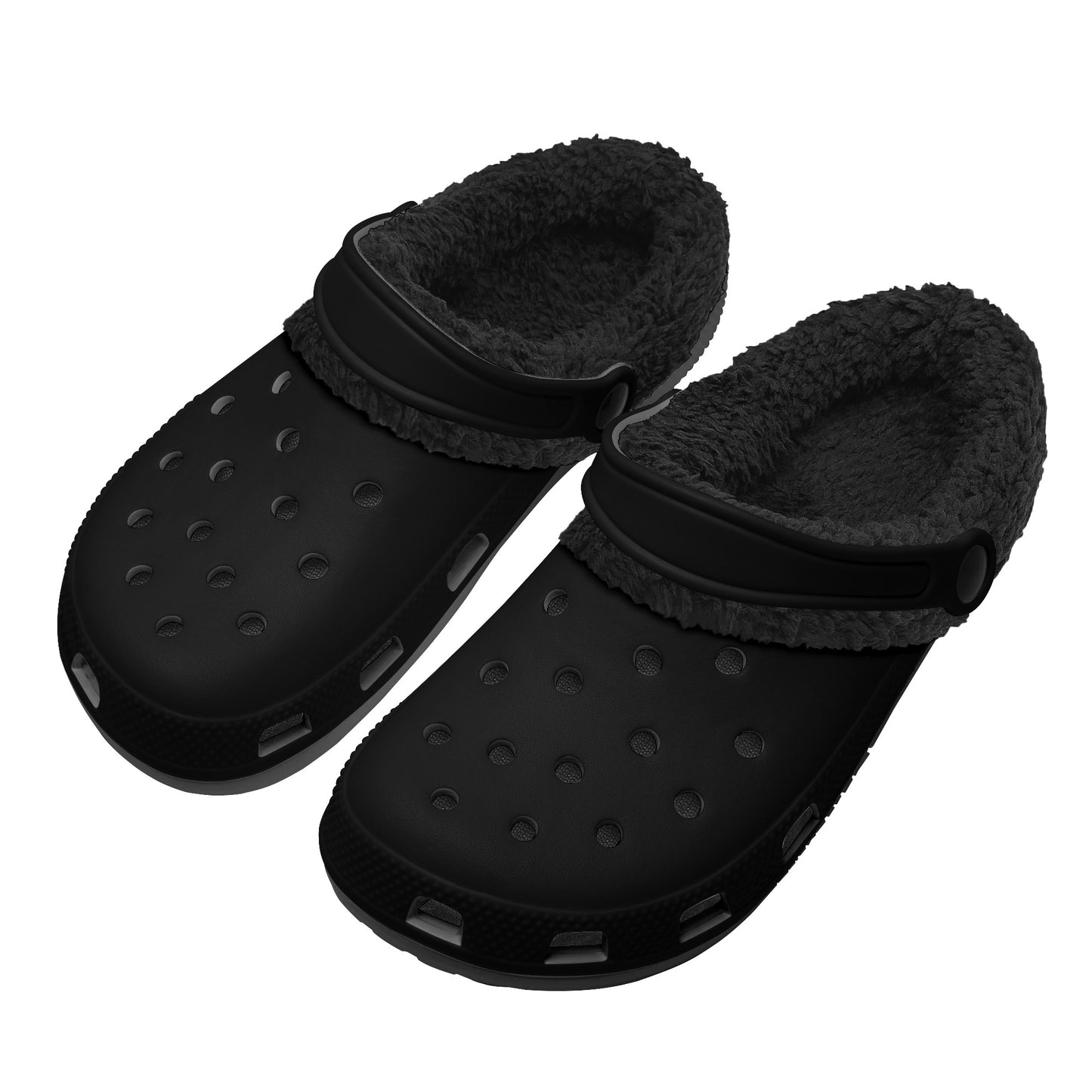Adults Black Fur Interior Clogs (Black)