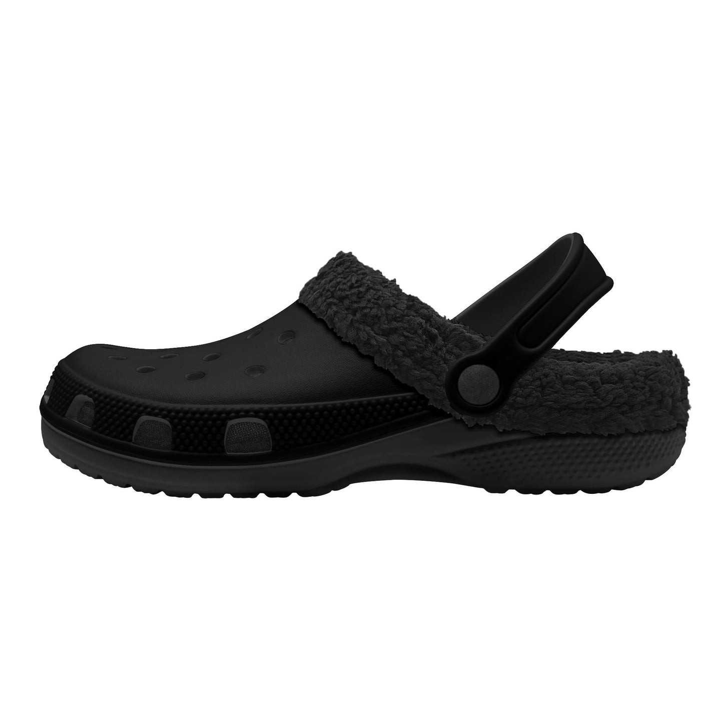 Adults Black Fur Interior Clogs (Black)