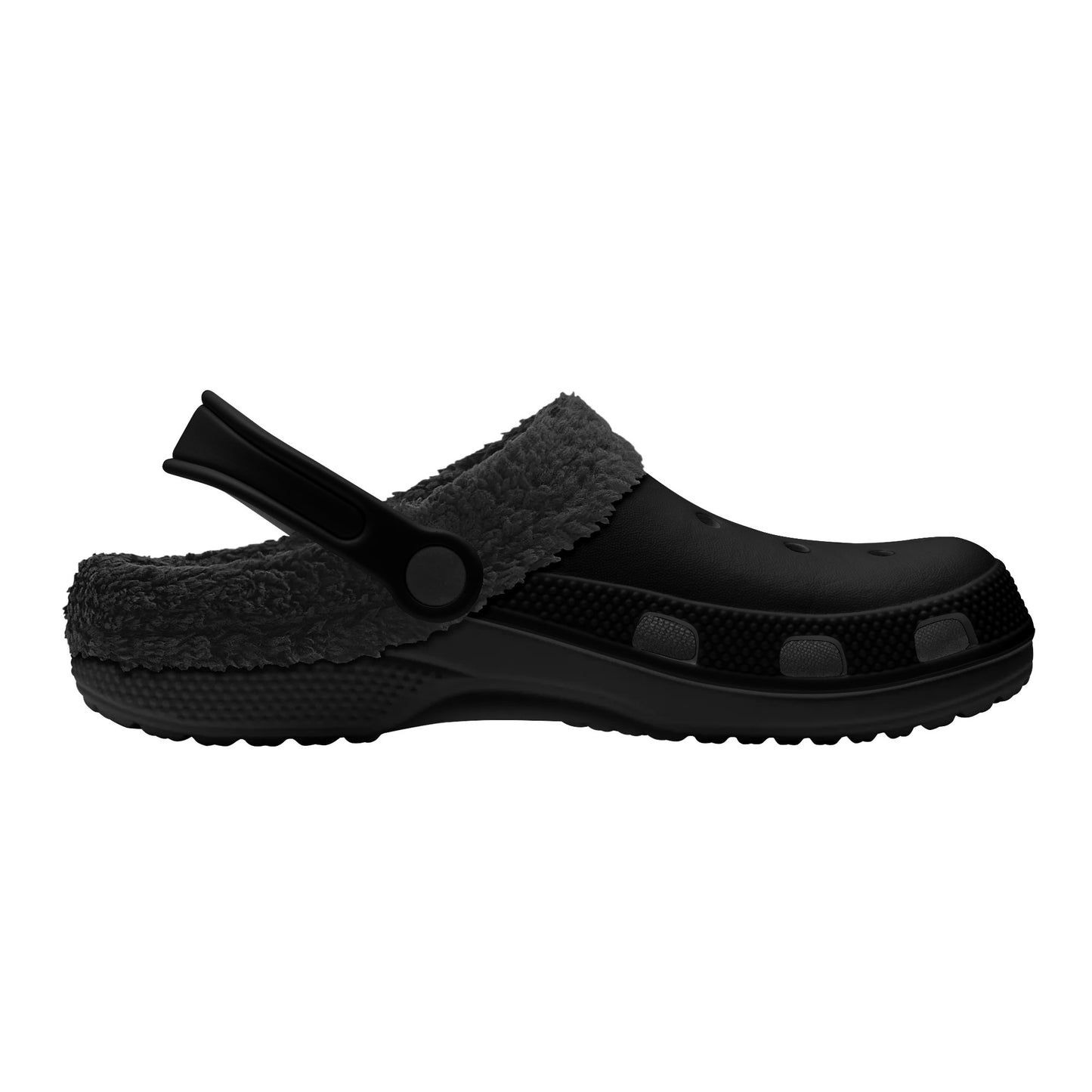 Adults Black Fur Interior Clogs (Black)