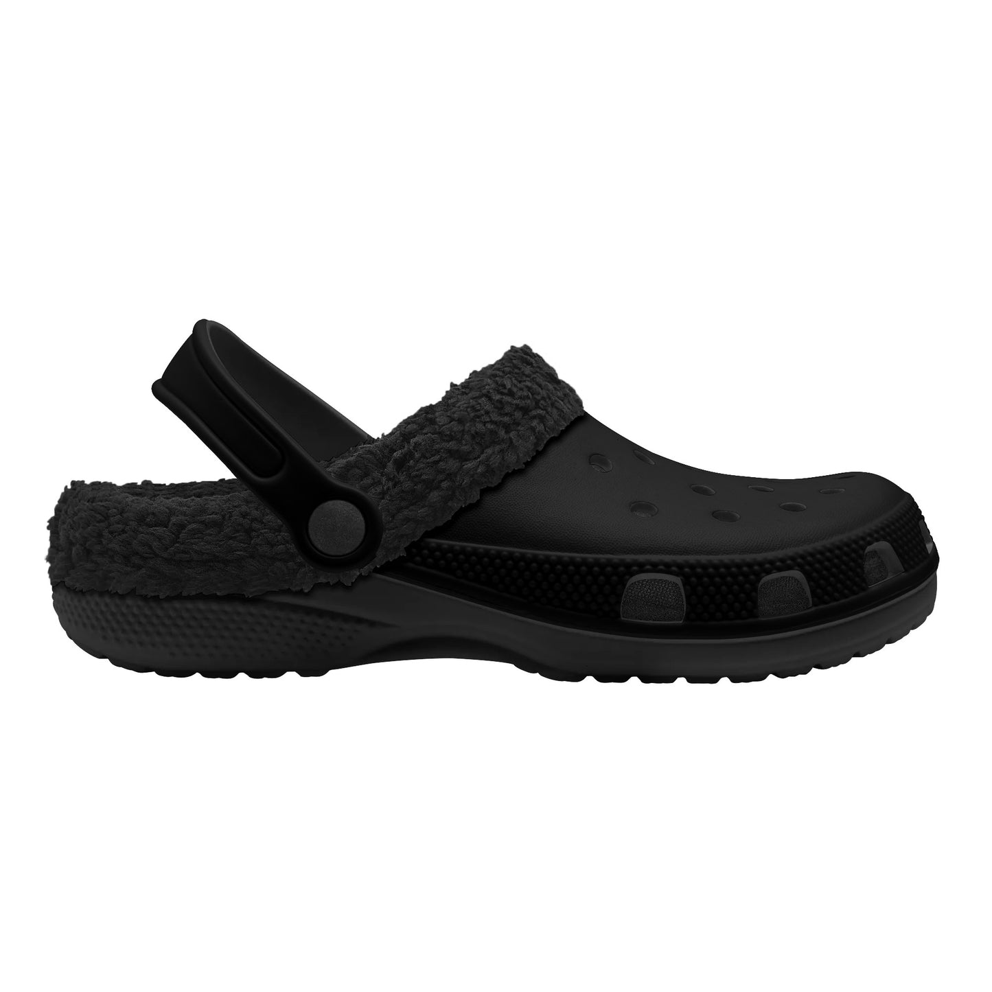 Adults Black Fur Interior Clogs (Black)