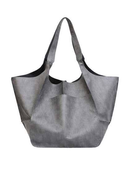 Simple Large Bag Soft Leather Large Capacity One Shoulder Portable Tote Bag