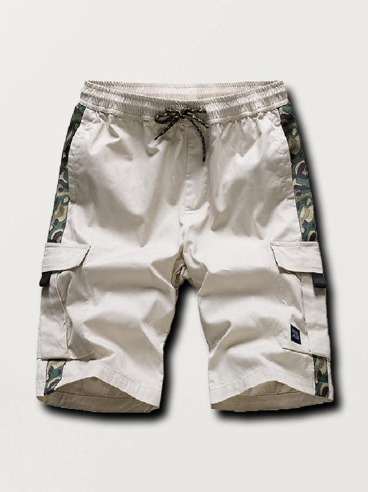 Men's Camouflage Print Panel Multi Cargo Shorts