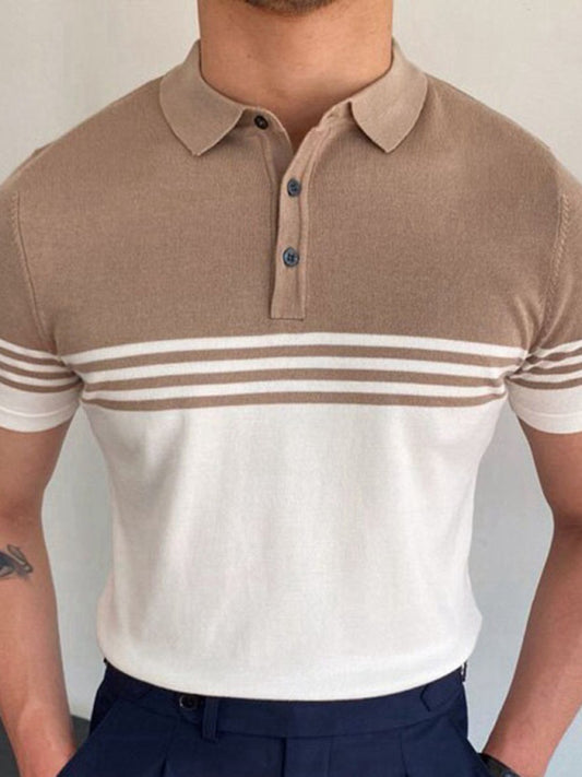 New Knitwear Short-sleeved color-blocking business Polo shirt
