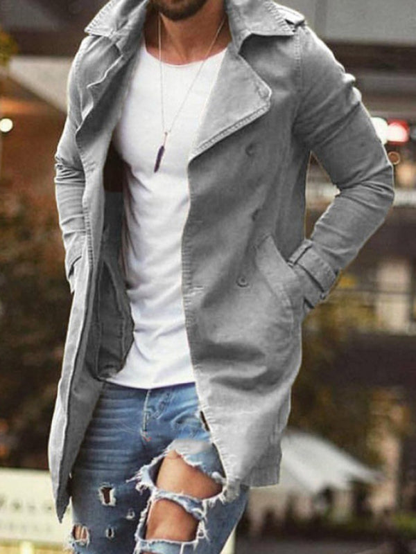 Men's coat mid-length slim fit large size windbreaker casual jacket