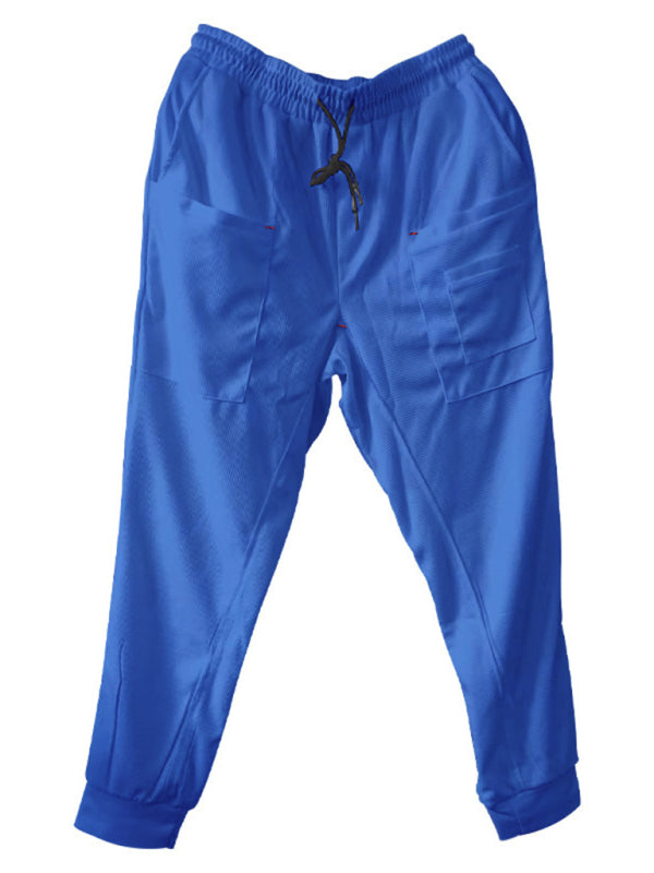 Men's new sports pants, loose legged, multi-pocket casual trousers