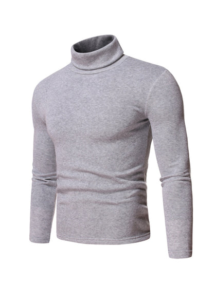 Men's fleece pullover turtleneck knitted top
