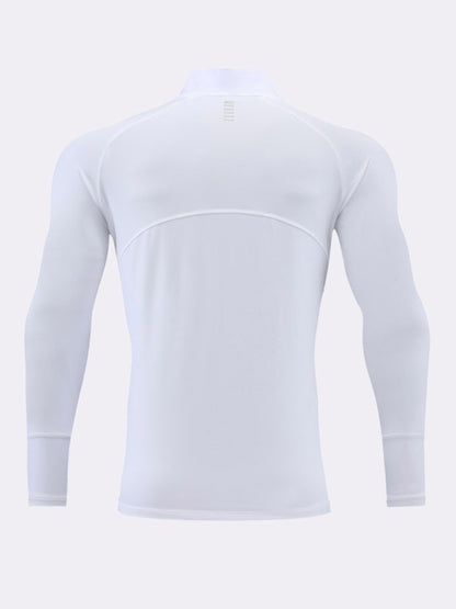Men's long-sleeved quick-drying stand-up collar sports fitness top