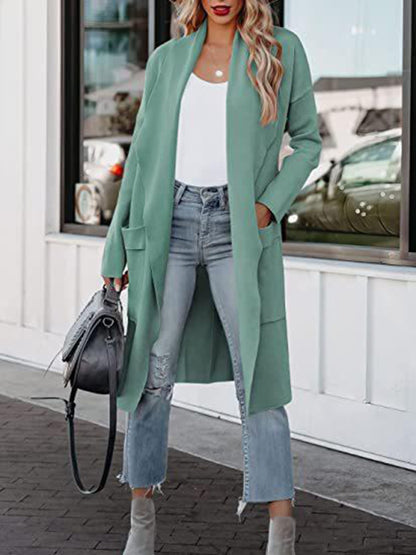 Women's casual long high-end women's woolen slim coat coat for women