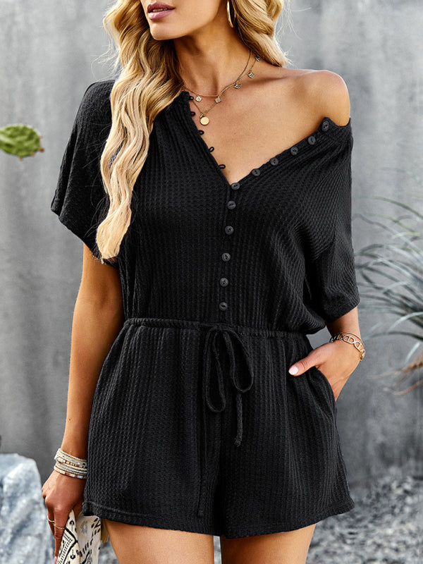 Women's solid color casual jumpsuit