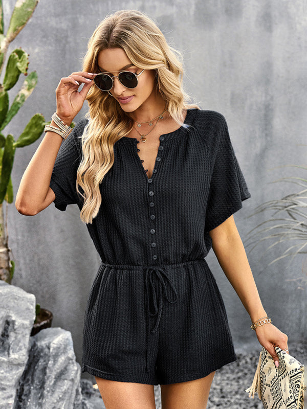 Women's solid color casual jumpsuit