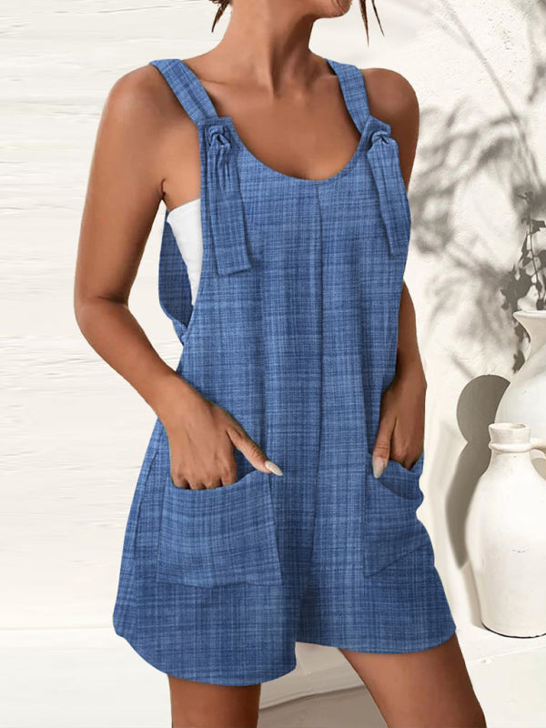 Women's new casual fashion suspenders shorts jumpsuit overalls