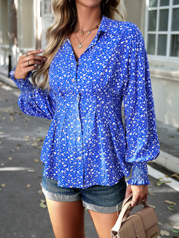 Women's Temperament Commuter Printed Long Sleeve Shirt