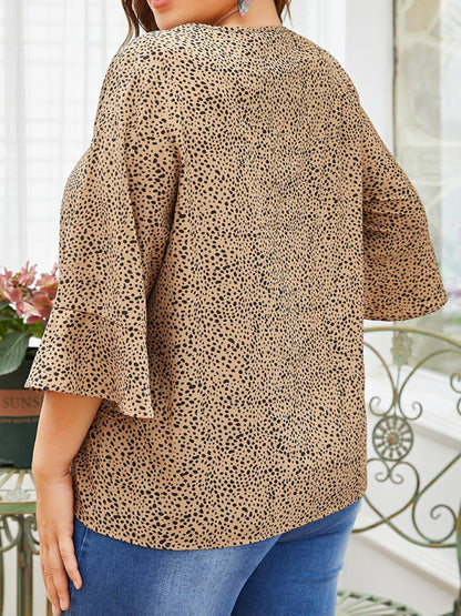 New style plus size women's temperament commuter loose printed shirt top