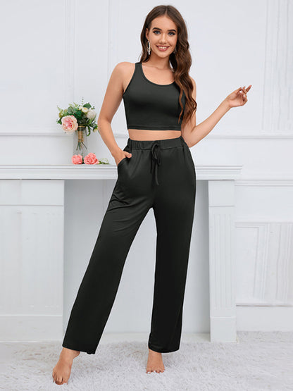 Women's home casual knitted three-piece set