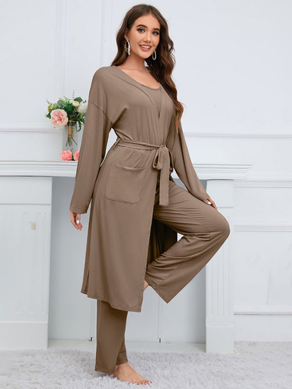 Women's home casual knitted three-piece set