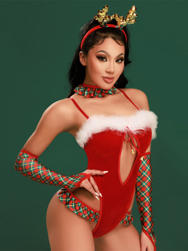 Christmas sexy lingerie uniform temptation