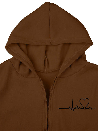New velvet sweatshirt hooded letter print casual suit (three-piece set)