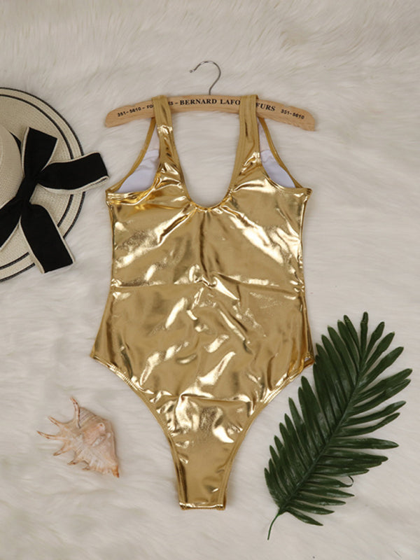 New reflective gold and silver one-piece swimsuits and split swimsuits