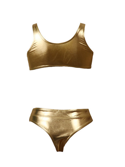 New reflective gold and silver one-piece swimsuits and split swimsuits
