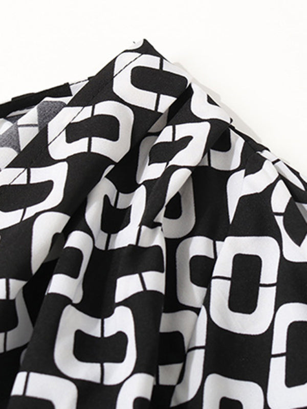 Women's Geometric Print Fashion Long Sleeve bodysuit