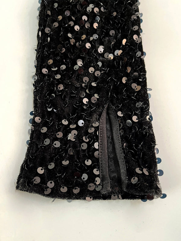Women's new fashion sexy sequined long-sleeved dress