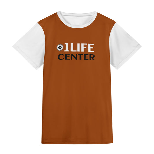 Adult Short Sleeve Tshirt (Brown and White)