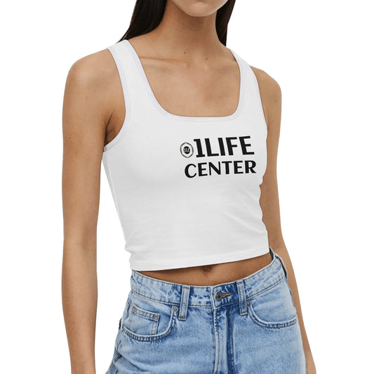 Women Casual Stretch Crop Top (White)