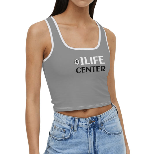 Women Casual Stretch Crop Top (Grey)
