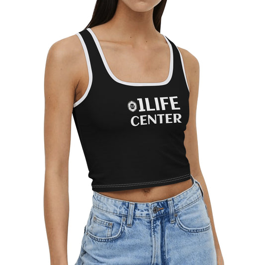 Women Casual Stretch Crop Top (Black)