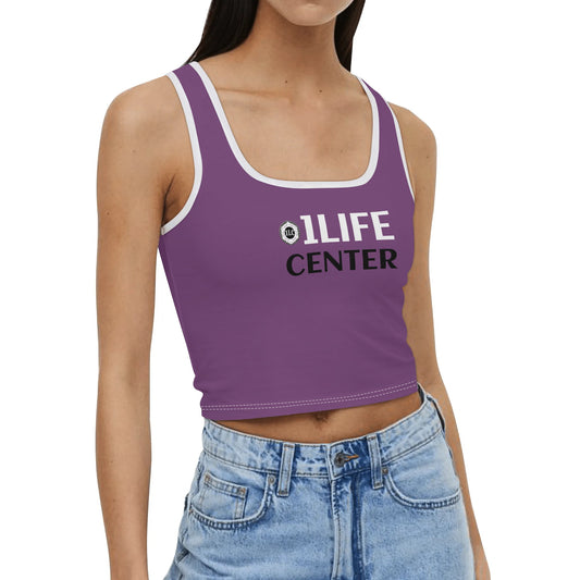 Women Casual Stretch Crop Top (Purple)
