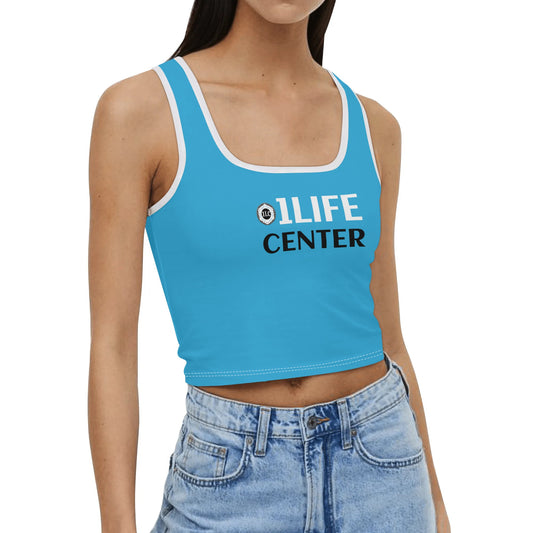 Women Casual Stretch Crop Top (Aqua)