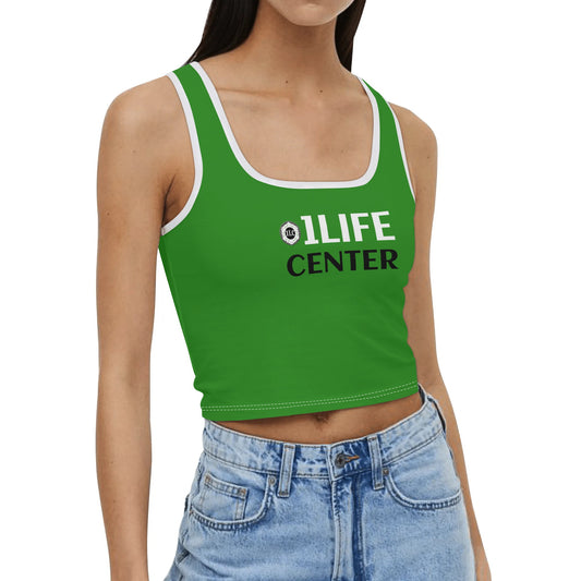 Women Casual Stretch Crop Top (Green)