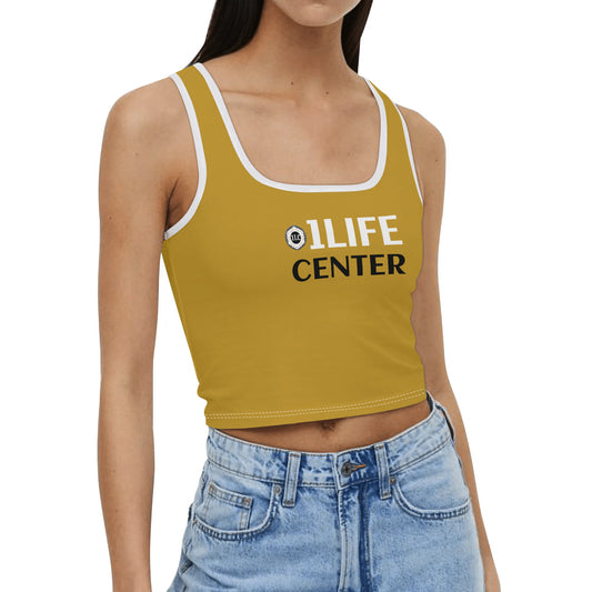 Women Casual Stretch Crop Top (Gold)